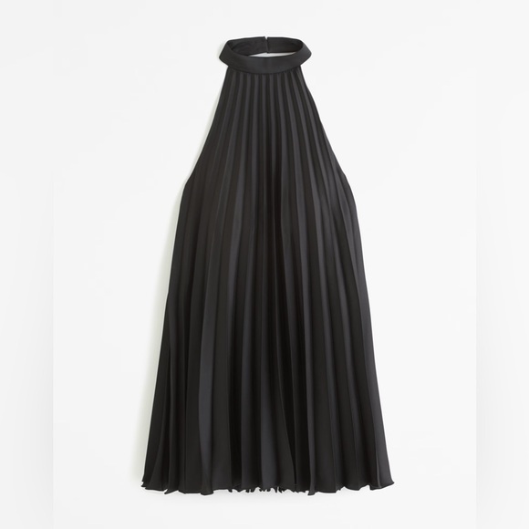 Abercrombie & Fitch Black Trapeze Pleated MinibDress Sz-M T - Picture 5 of 16